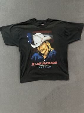 Alan Jackson T-shirt size XL Vintage 1990s Single Stitch Country Music Who I Am